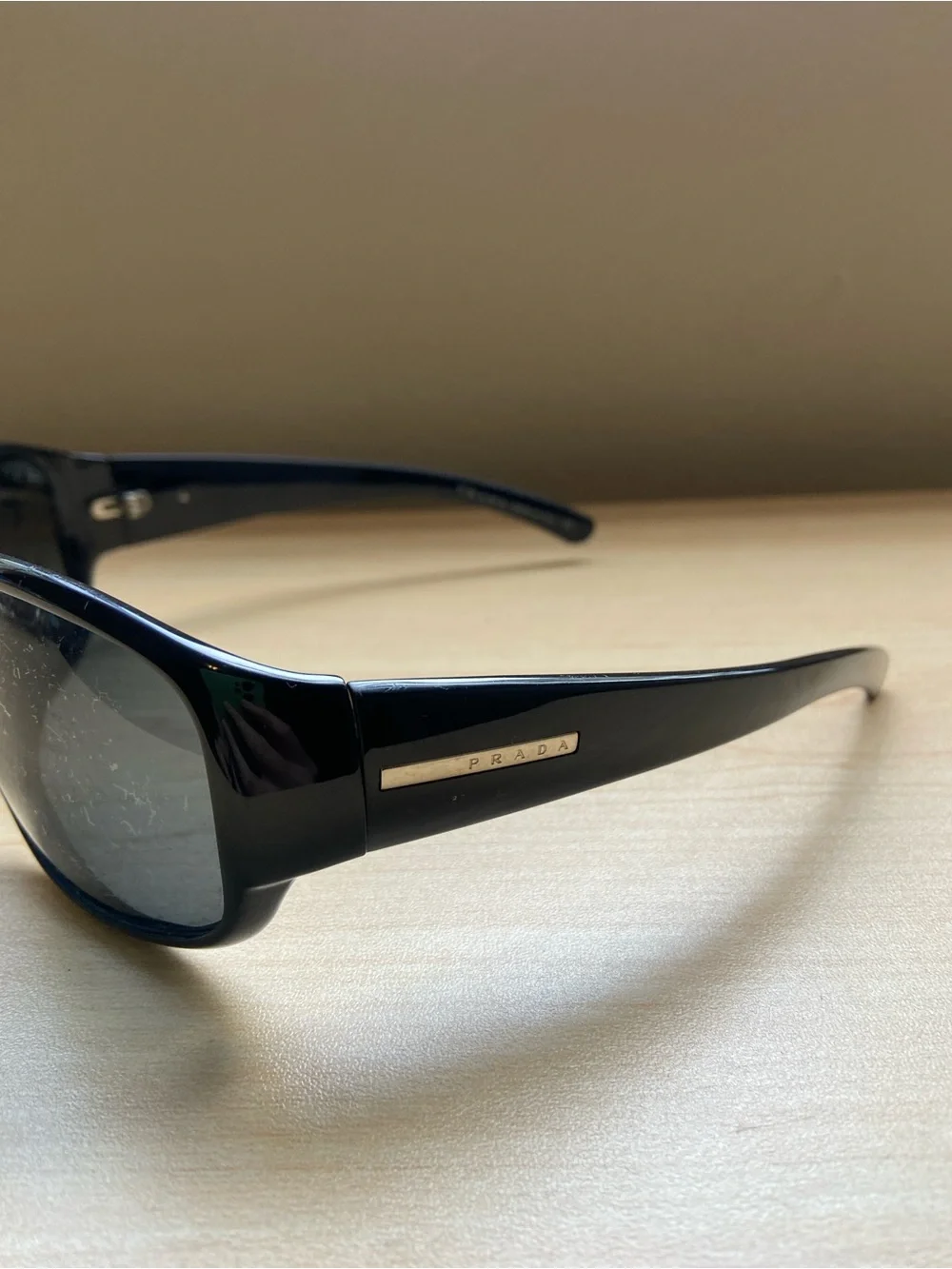 Prada SPR 12F Black Shell Sunglasses Made in Italy